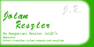 jolan reszler business card